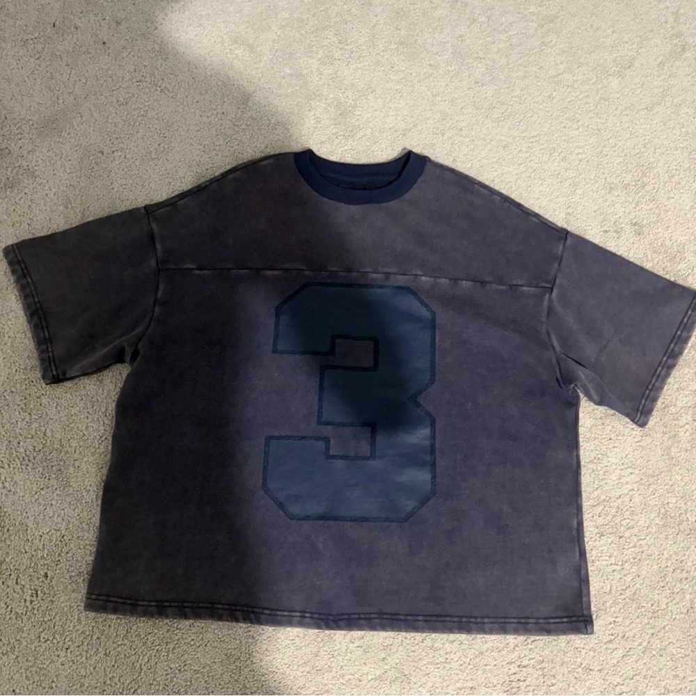 Cropped oversized jersey